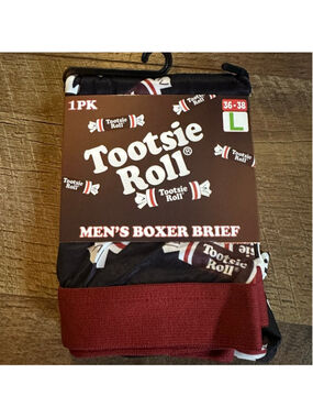 Unisex Tootsie Roll Boxer Briefs Size L Black Maroon Summer